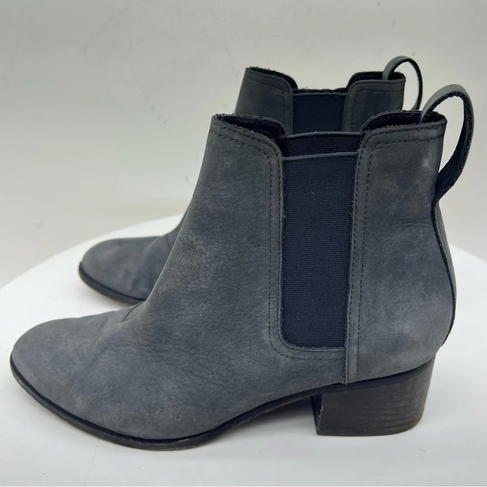 Rag & Bone Walker Booties Nubuck Leather Suede Ankle Boots Chelsea Grey Boho
